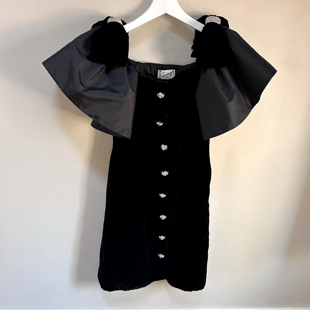 Raul Blanco~Evenings Formal Velvet Taffeta Rhinestone Off Shoulder Dress size 12